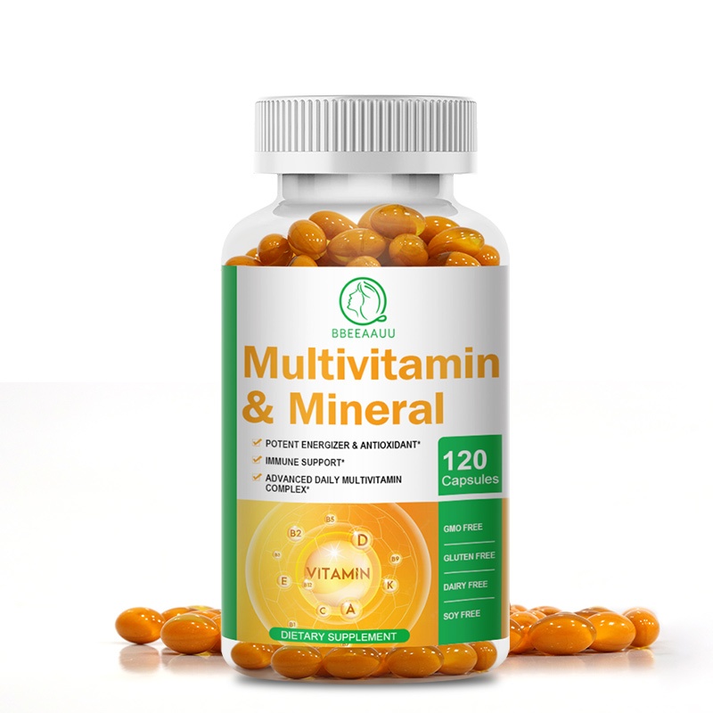 【BBEEAAUU】 วิตามินรวม Multivitamin & Mineral 120 แคปซูล อาหารเสริม วิตามินและแร่ธาตุ วิตามินรวม วิตามิน วิตามินเอ ธาตุ และสารต้านอนุมูลอิสระ วิตามินเอ ซี B2 B3 B5 B6 B12 แคลเซียม เหล็ก สังกะสี ยามังสวิรัติ สําหรับผู้ชาย และผู้หญิง