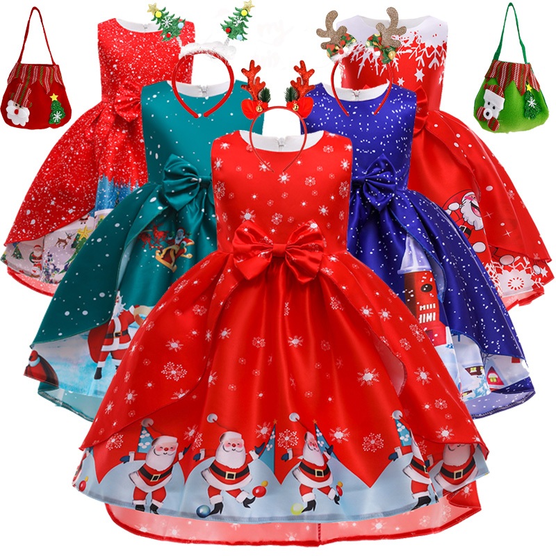 ชุดคริสต์มาสสําหรับเด็กทารกชุดเด็กใหม่ปี Party Vestidos สาวคอสเพลย์เจ้าหญิงเครื่องแต่งกาย Snowman Santa Claus Xmas เสื้อผ้า SD059