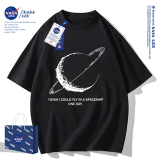 เสื้อยืดแขนสั้น NASA มีลายภาพดาวเคราะห์ในจักรวาล ผลิตจากผ้าคอตตอน 100% ใส่ได้ทั้งชายและหญิง