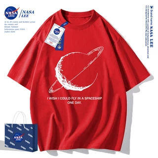 เสื้อยืดแขนสั้น NASA มีลายภาพดาวเคราะห์ในจักรวาล ผลิตจากผ้าคอตตอน 100% ใส่ได้ทั้งชายและหญิง