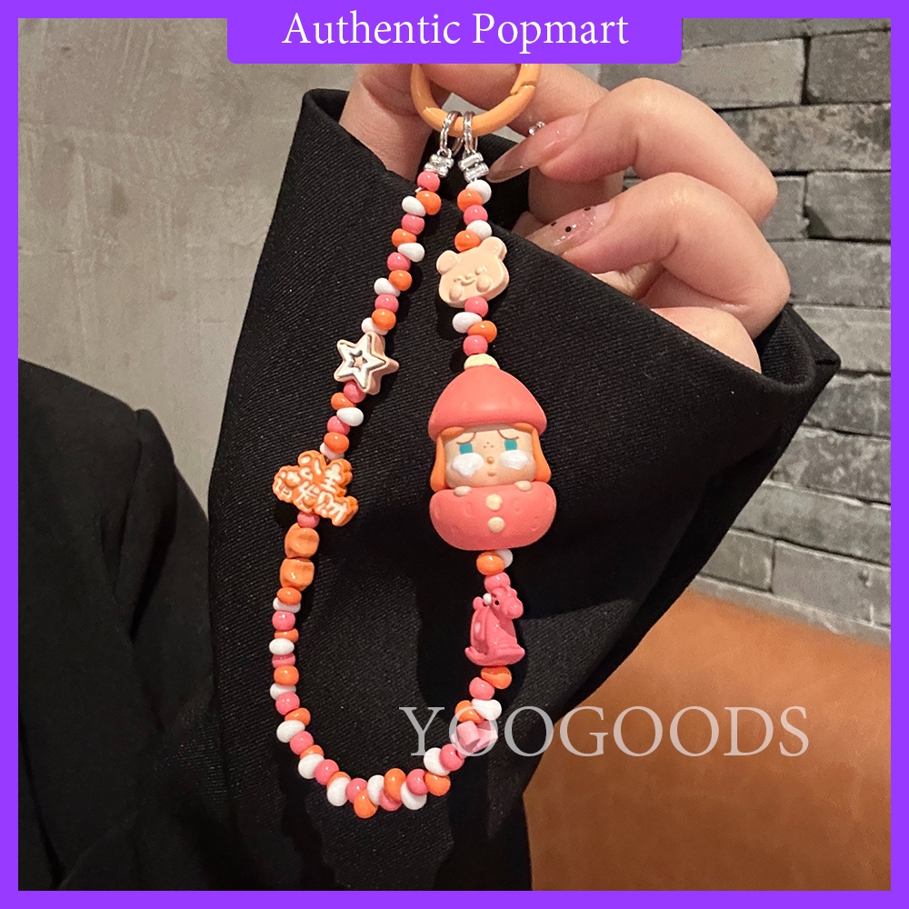 น่ารัก popmart โทรศัพท์มือถือ Charm popbean โลหะผสมลูกปัดพวงกุญแจชุดสตรอเบอร์รี่แท้กระเป๋า Charm Fairy อารมณ์โซ่โทรศัพท์มือถือ Bowknot DIY แฟชั่นอุปกรณ์เสริมสามารถใช้เป็นพวงกุญแจรถ