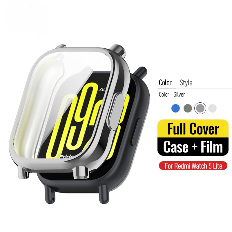 คลุมทั้งหมดชุบ TPU Soft Case สําหรับ Redmi Watch 5 Active Protector PC Hard Case พร้อมฟิล์มแก้วป้องกันหน้าจอสําหรับ Redmi Watch 5 Lite สําหรับ Redmi Watch 4 อุปกรณ์เสริม