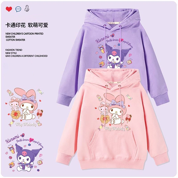 [MMBB] Kuromi Zipper Hoodies สาว เสื้อกันหนาวฤดูใบไม้ร่วงและฤดูหนาวแขนยาว Harajuku Pullovers Series Stich Casual Hooded OHG