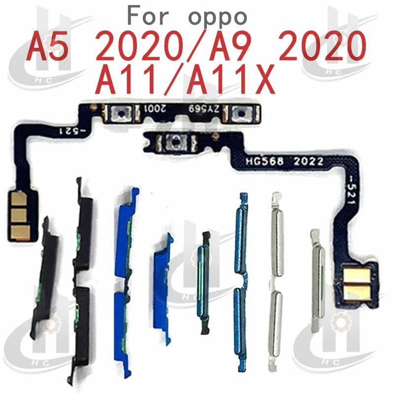 สําหรับ OPPO A5 2020 A9 2020 A11 A11X ระดับเสียงด้านข้างปุ่ม Flex Cable Keys ปุ่มปิดระดับเสียงปุ่มขึ้นและลงด้านข้างเปลี่ยนส่วน
