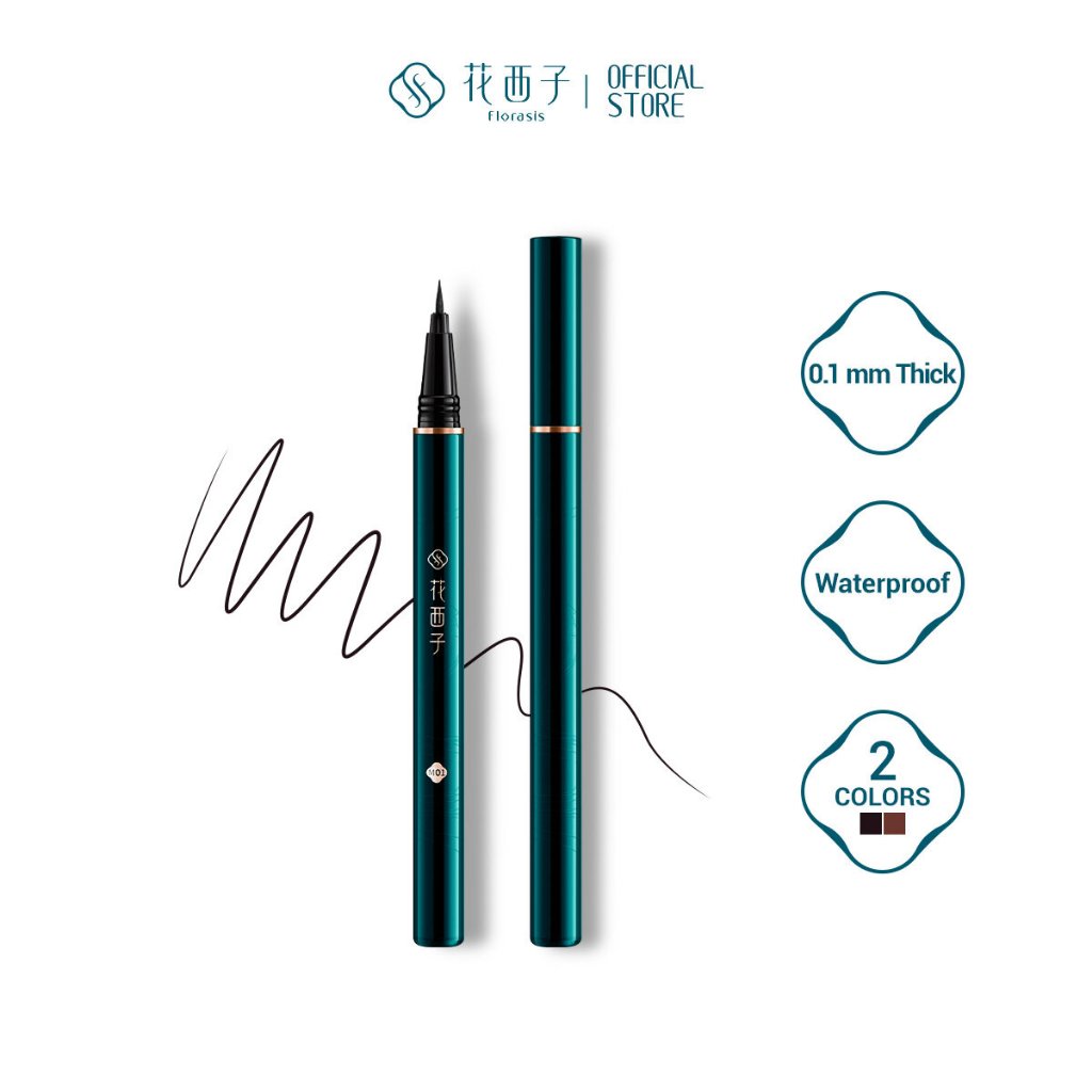 花西子 Florasis Pine Soot ที่แม่นยํา Define Eyeliner Fast Dry Long Lasting Smooth Waterproof Eyeliner Pencils