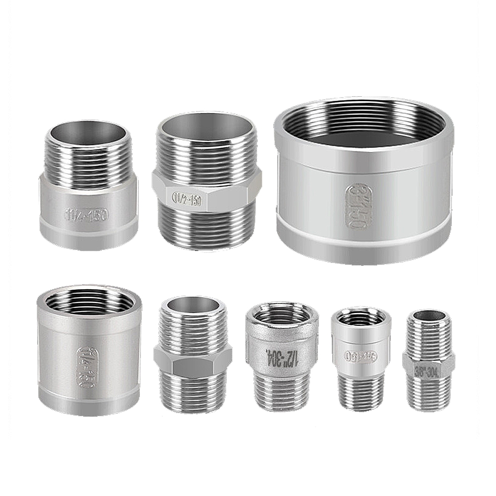 สแตนเลส Hex หัวนม Fitting 1/4 "3/8 "1/2" 3/4 "1" BSP ชายกระทู้ Quick Adapter Coupler Konektor สําหรับ Air น้ํามันแก๊ส