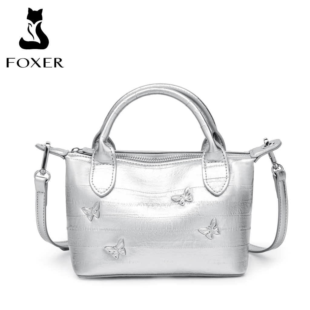 Foxer กระเป๋าสะพายไหล่กระเป๋าถือหนังแท้สําหรับผู้หญิง