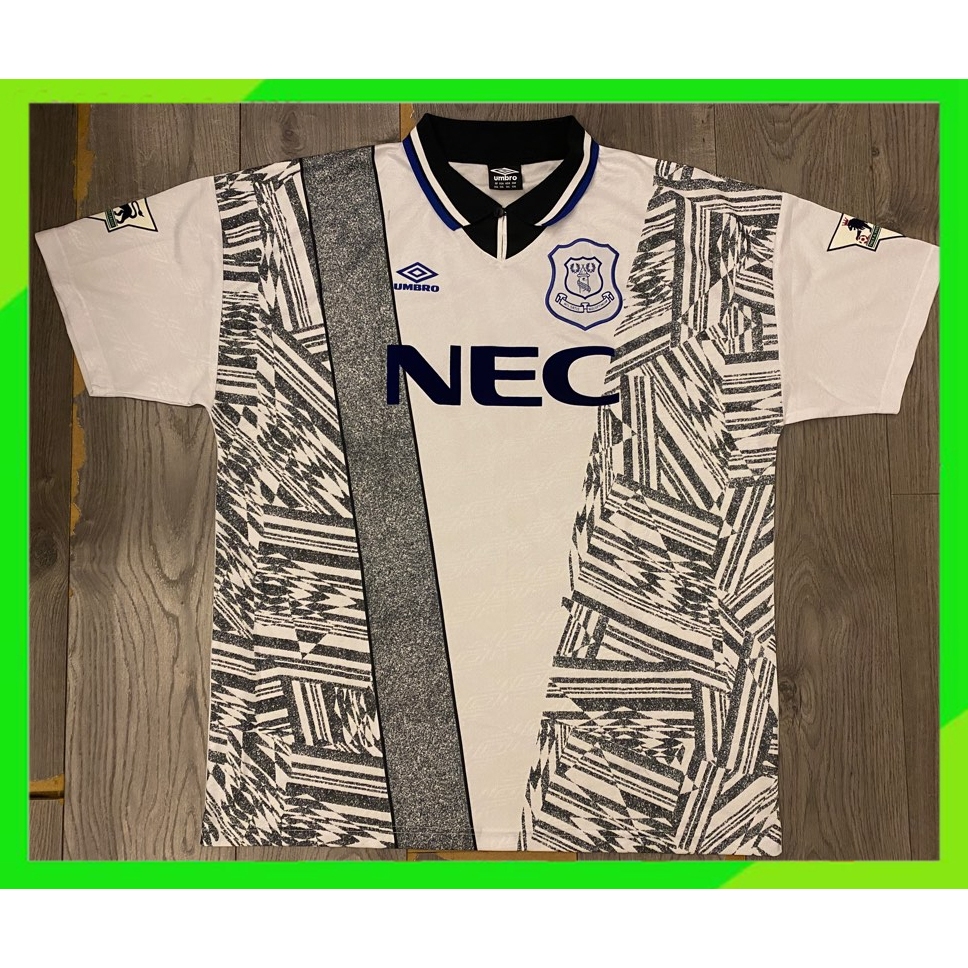 Retro 94-95 Everton White away jersey เวอร์ชั่นไทย คุณภาพสูง AAA S-XXL