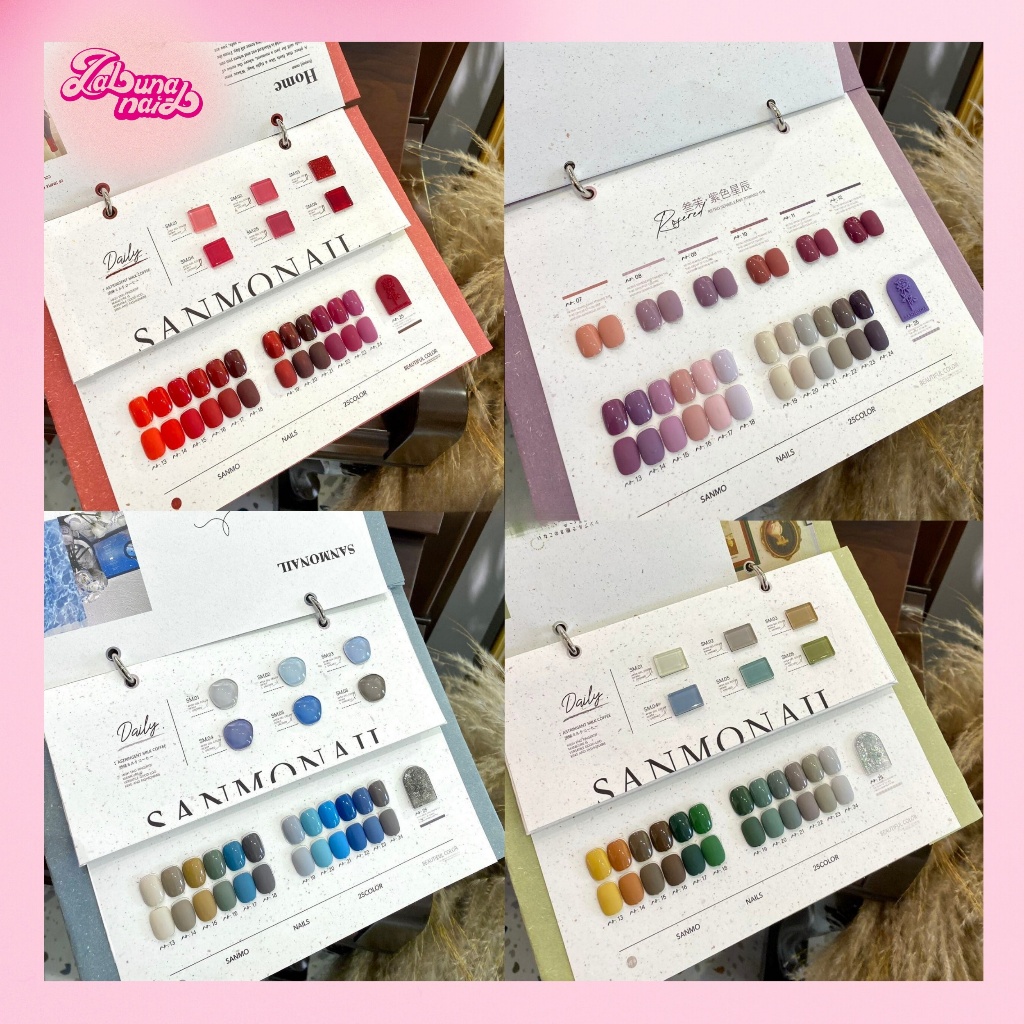 【พร้อมส่ง】25 สี ชุดยาทาเล็บ SANMO บัตรสีฟรี มีให้เลือก 4 สี (แดง / เขียว / น้ำเงิน / ม่วง) 15ml/ขวด