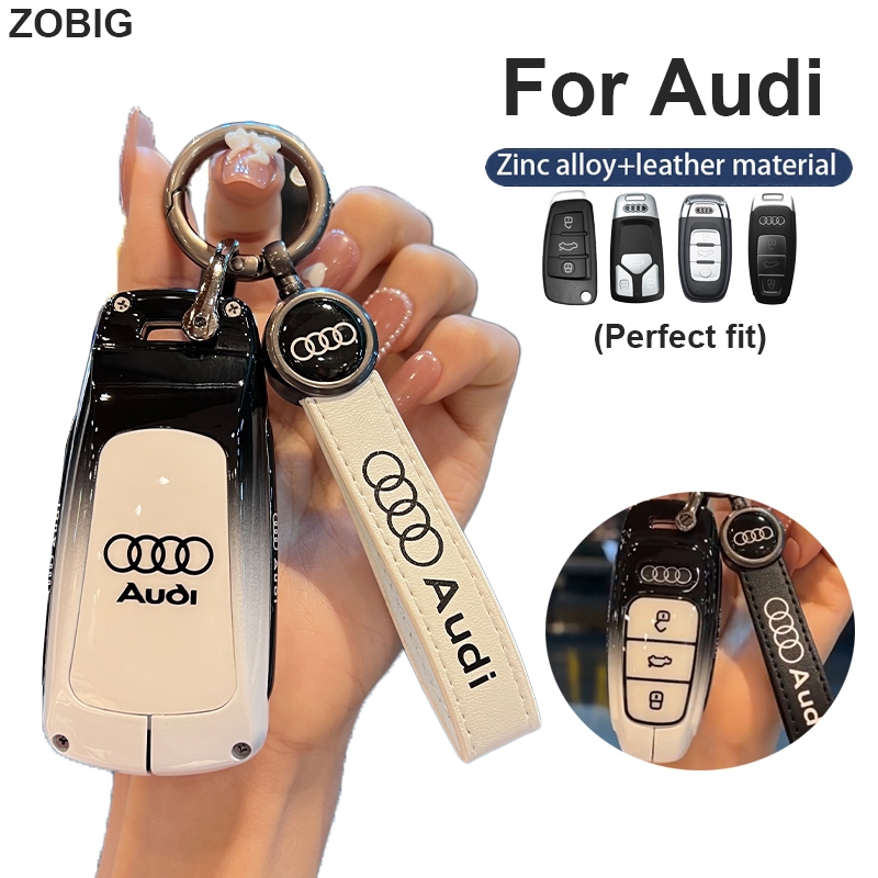 Zobig สังกะสีอัลลอยด์ Colourful key Fob สําหรับ Audi รถ key กรณีพวงกุญแจ Fit สําหรับ 2018-2024 Audi 