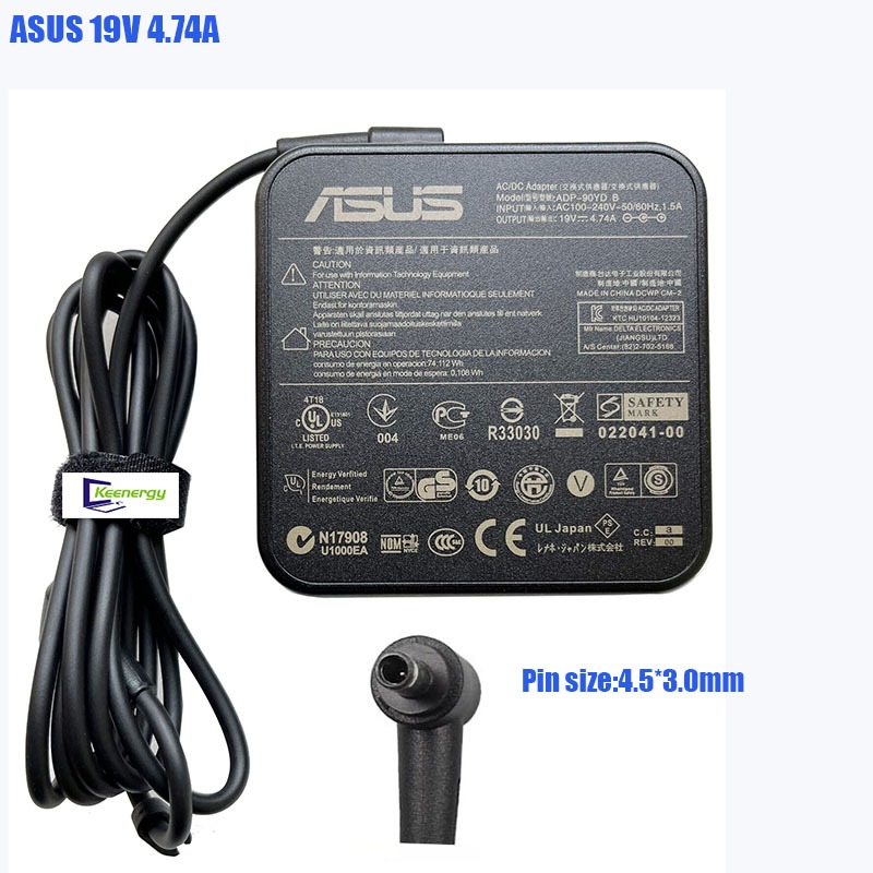 19V 4.74A 4.5*3.0 มม.อะแดปเตอร์ AC สําหรับ ASUS Vivobook 16X M1603Q 14X M1403Q แล็ปท็อปชาร์จ