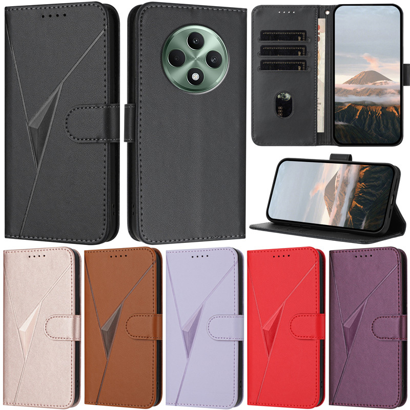 Matteปลอกสําหรับoppo A80 A79 5G A60 A58 A78 4G A3 Pro 5G Reno12F Realme 13 Pro Reno12 Pro 5Gกระเป๋าสตางค์หรูหรานุ่มPUหนังช่องใส่การ์ดผิวป้องกันพลิกฝาครอบกรณี