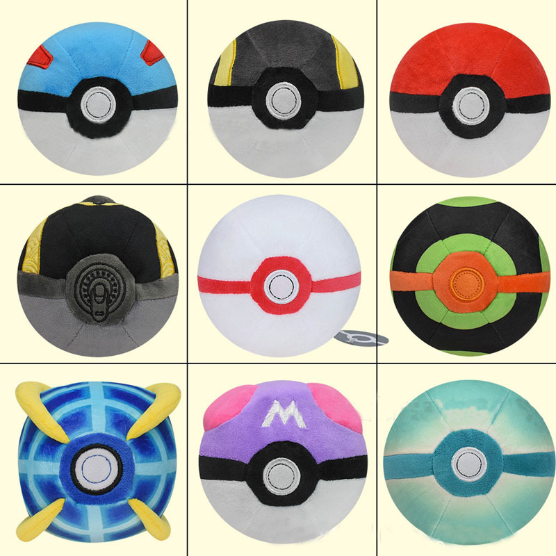 9 รูปแบบ 12 ซม.ของเล่นตุ๊กตาโปเกมอน Poké Ball Ultra Master Ball Strange Ball Dusk Ball Beast Ball Hi