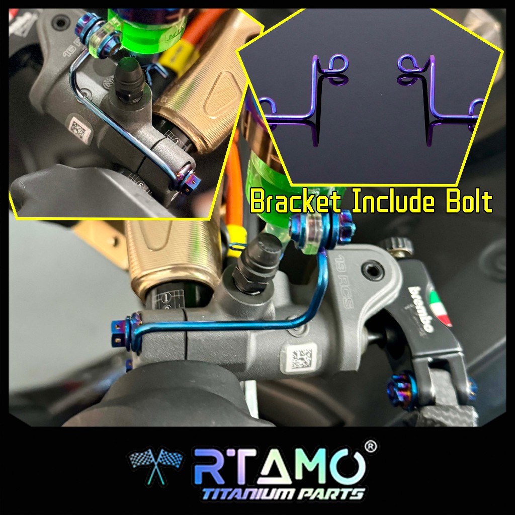 RTAMO ไทเทเนียมอัลลอย Brembo Italy RCS Red Logo ตัวยึดปั๊มเบรค พร้อมสลักเกลียว