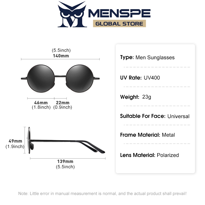 Menspe ผู้ชายผู้หญิงพับโพลาไรซ์ Chic Retro แว่นตากันแดดวงกลม Photochromic แว่นตากันแดดโพลาไรซ์เปลี่ยนสีแว่นตา Anti Glare UV400 แว่นตาแว่นตาขับรถ - รูปที่ 5