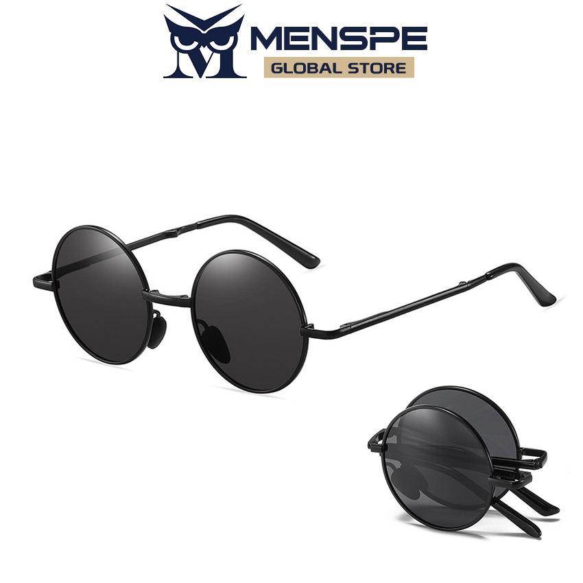 Menspe ผู้ชายผู้หญิงพับโพลาไรซ์ Chic Retro แว่นตากันแดดวงกลม Photochromic แว่นตากันแดดโพลาไรซ์เปลี่ยนสีแว่นตา Anti Glare UV400 แว่นตาแว่นตาขับรถ