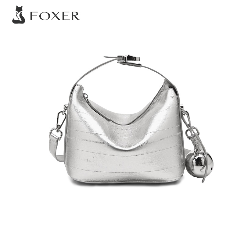 Foxer กระเป๋าสะพายไหล่กระเป๋าถือหนังแท้สําหรับผู้หญิง