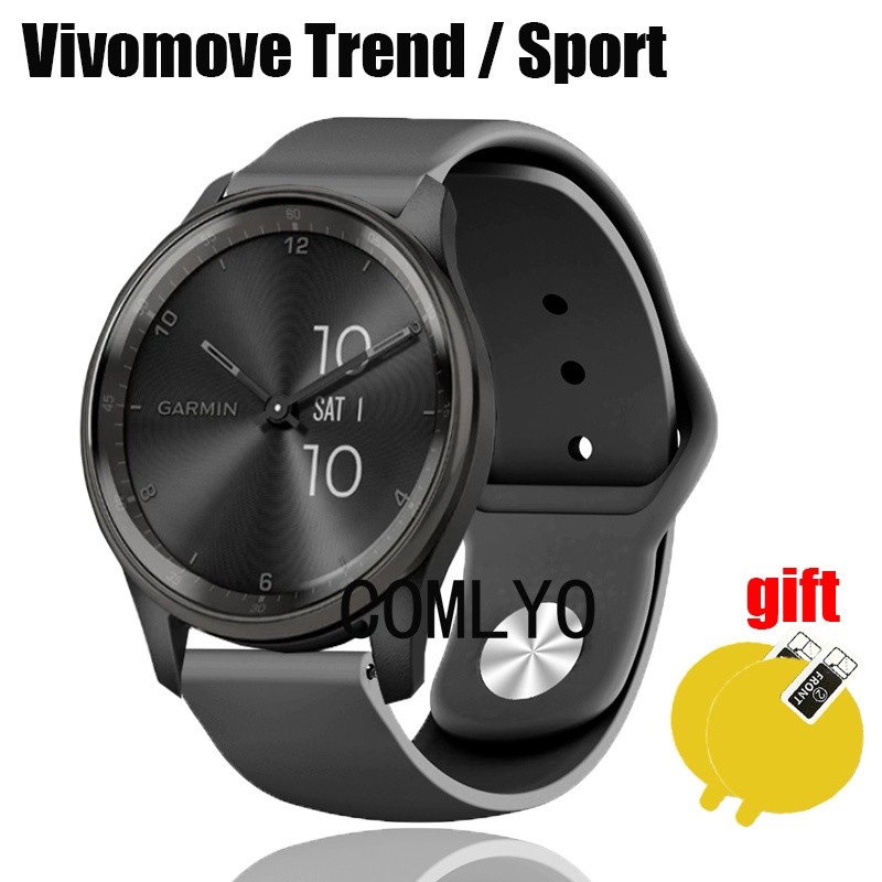 สําหรับ Garmin Vivomove Trend Sport Strap สมาร์ทวอทช์ซิลิโคน Soft Band กีฬาผู้หญิงผู้ชายเข็มขัด