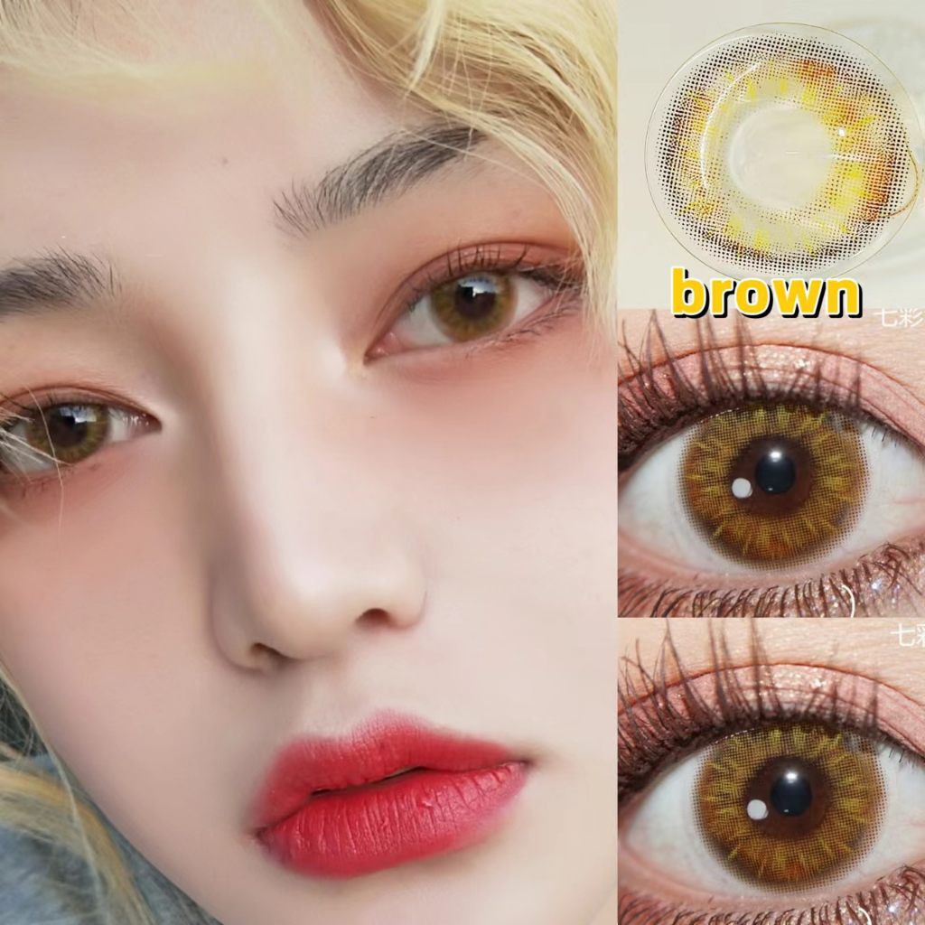 2ชิ้นสีคอนแทคเลนส์ตากับกรณีสีน้ําตาลคอนแทคเลนส์เลนส์นุ่มคอนแทคเลนส์สีเทาคอนแทคเลนส์14.2มิลลิเมตร