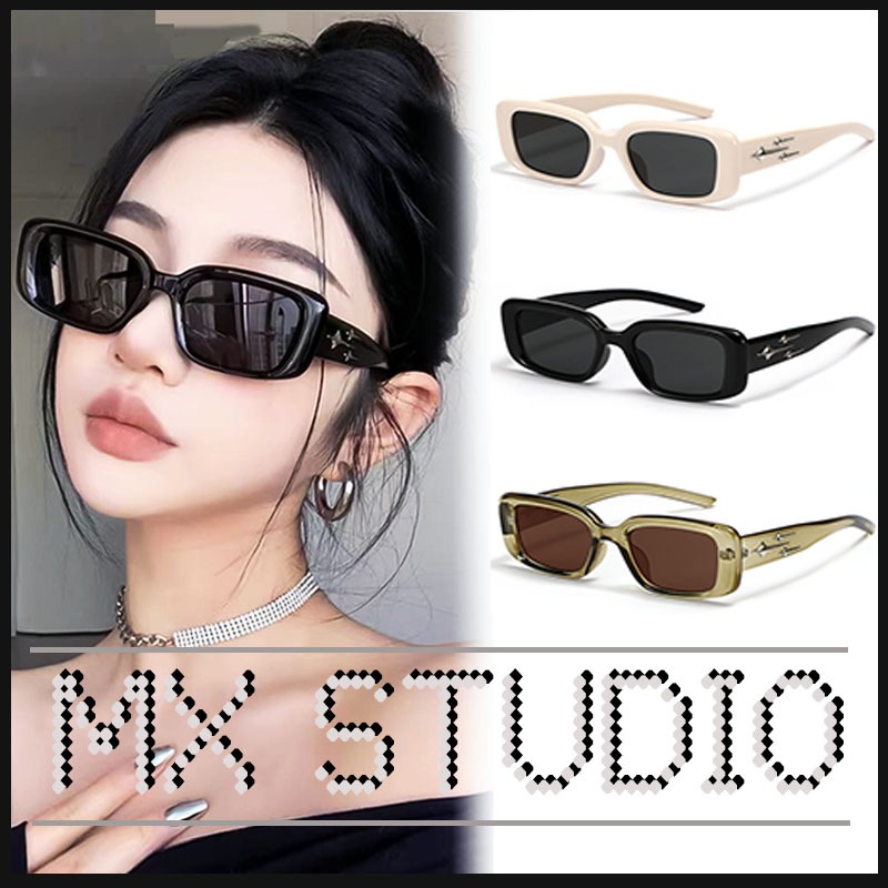 【ท้องถิ่นไทย】COD❤️แว่นตากันแดด กรอบสี่เหลี่ยม ขนาดเล็ก สไตล์เกาหลี แว่นตากันแดด เลนส์โพลาไรซ์ AUGUST