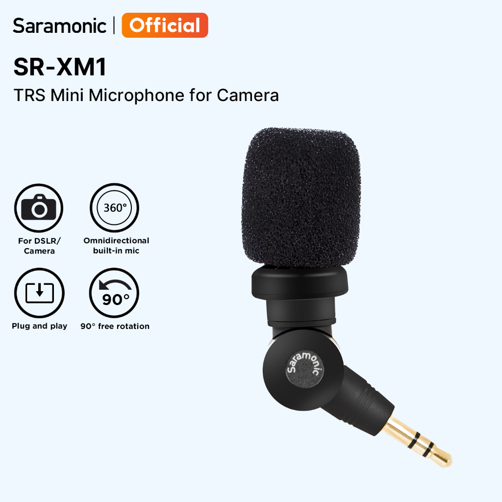 Saramonic SR-XM1 ไมโครโฟน Plug and Play TRS 3.5 มม.สําหรับกล้อง DSLR กล้องวิดีโอเครื่องบันทึกมิกเซอร์เสียงซูมสตรีมมิ่งสด Youtube
