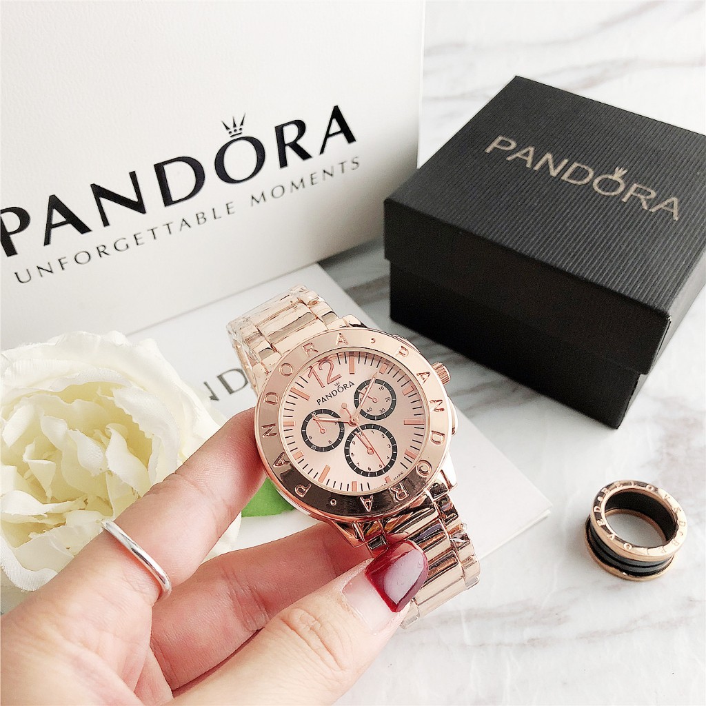 Pandora Top นาฬิกาผู้หญิงธุรกิจแฟชั่นลําลองนาฬิกาสแตนเลสนาฬิกาผู้หญิง