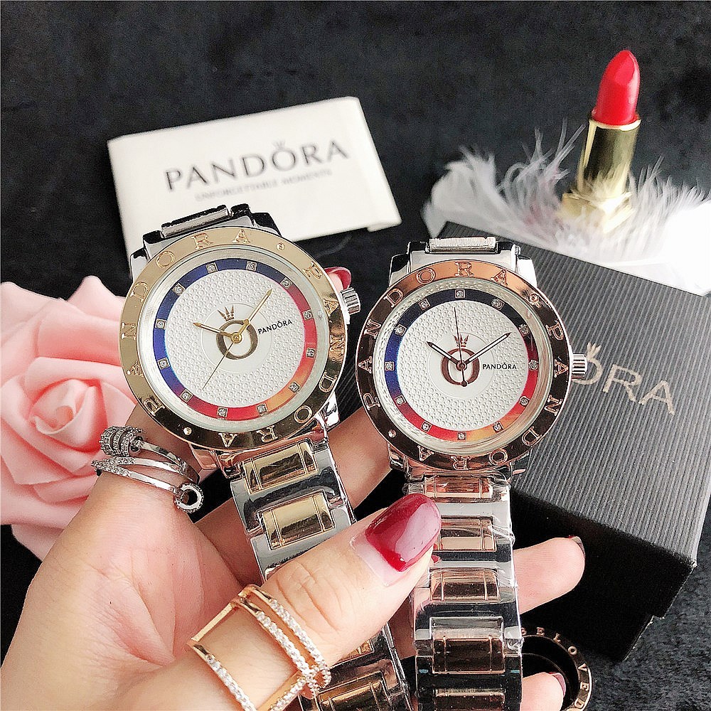 Pandora Top นาฬิกาผู้หญิงธุรกิจแฟชั่นลําลองนาฬิกาสแตนเลสนาฬิกาผู้หญิง