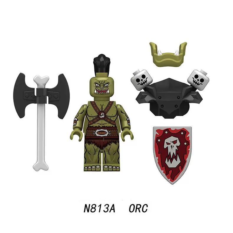 บล็อกของเล่น World of Warcraft ทหารโบราณรูป ORC N813A Building Block ของเล่นขนาดเล็ก
