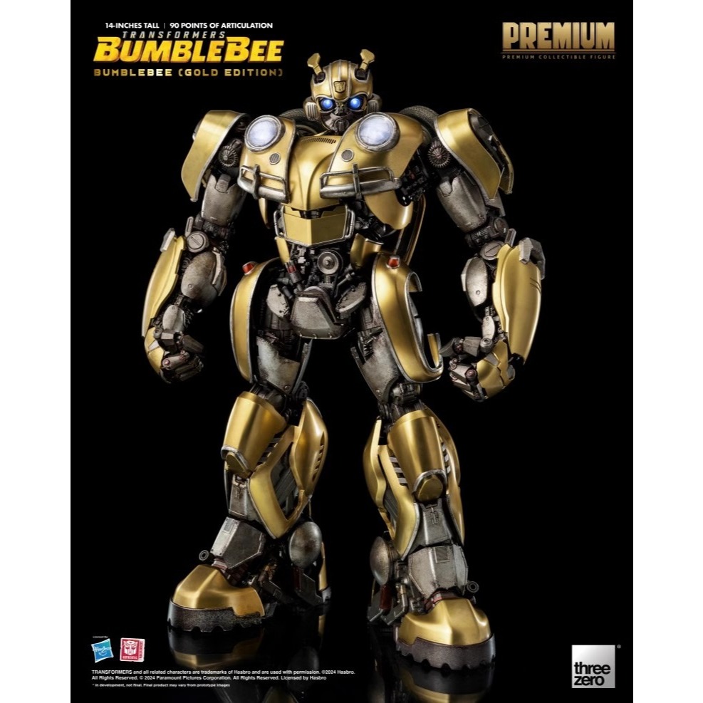Threezero Transformers: Bumblebee PREMIUM Bumblebee (Gold Edition) แอ็คชั่นฟิกเกอร์