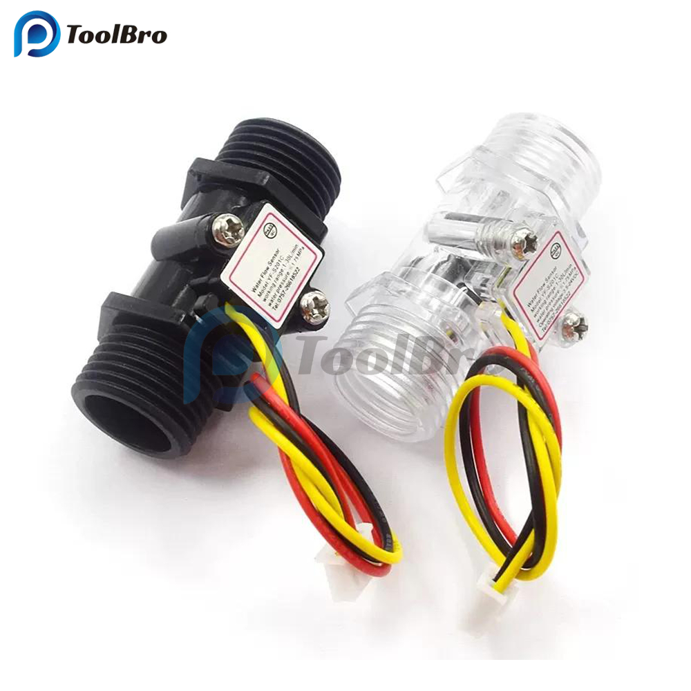 YF-S201C Hall Effect Water Flow Meter Sensor วัดอัตราการไหลของน้ำ