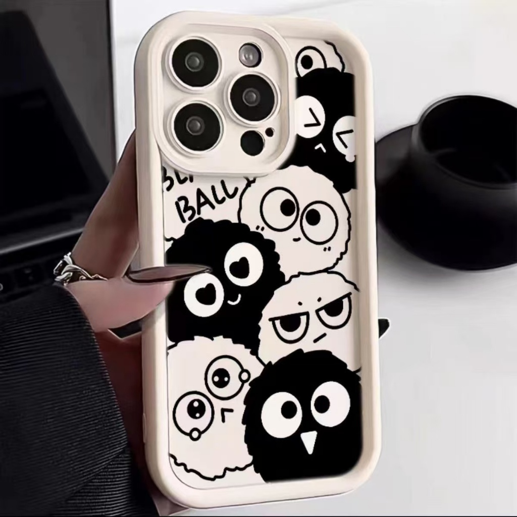 เคส Oppo A60 A59 5G Reno 7 5G A3 Pro 5G A59 5G A1i Reno 12 5G Reno 12 Pro 5G Reno 12F 5G 4G ซิลิโคนลูกโลกถ่านหิน Genie กรณีโทรศัพท์