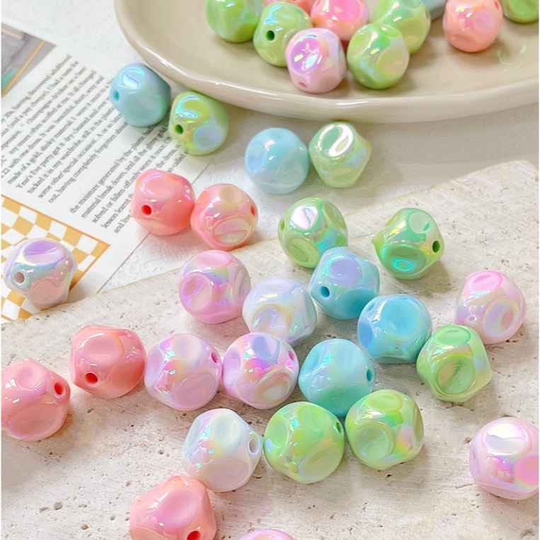 16มิลลิเมตรสีทึบชุบมะเดื่อหลุมตรงหลวมลูกปัดทําเองเครื่องประดับวัสดุลูกปัดแฮนด์เมด10ชิ้น