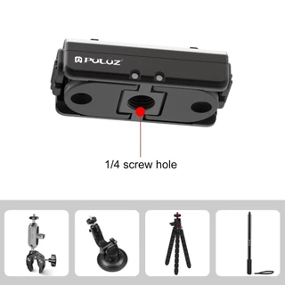 PULUZ Magnetic Quick Release ฐานสําหรับ Insta360 X4 / Ace / Ace Pro, พร้อมสกรู 1/4 สําหรับ GoPro HERO / Insta360 / DJI OSMO Action