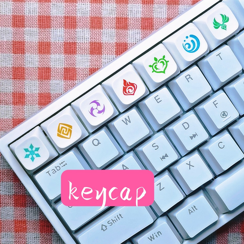 7 ชิ้น Keycap ผสม XDA Keycap Yuanshen เกมรูปแบบที่ไม่ซ้ํากัน Keycap สําหรับคีย์บอร์ดเครื่องกล Keycap