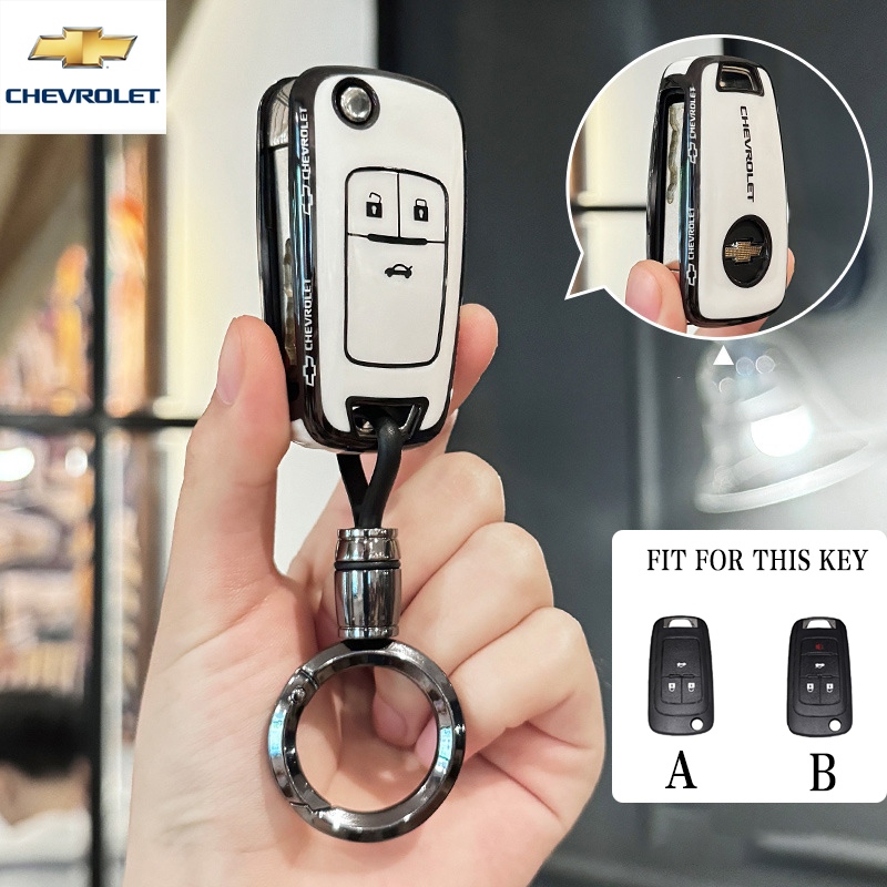 ใหม่พรีเมี่ยมพับกุญแจรถใช้งานร่วมกับ Chevrolet Cruze/Sonic/Trailblazer/Colorado/Captiva Remote Key Case พวงกุญแจ