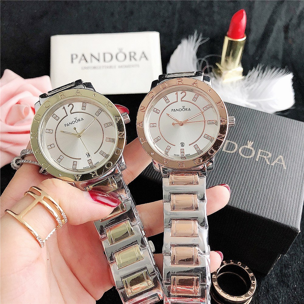 Pandora Top นาฬิกาผู้หญิงธุรกิจแฟชั่นลําลองนาฬิกาสแตนเลสนาฬิกาผู้หญิง