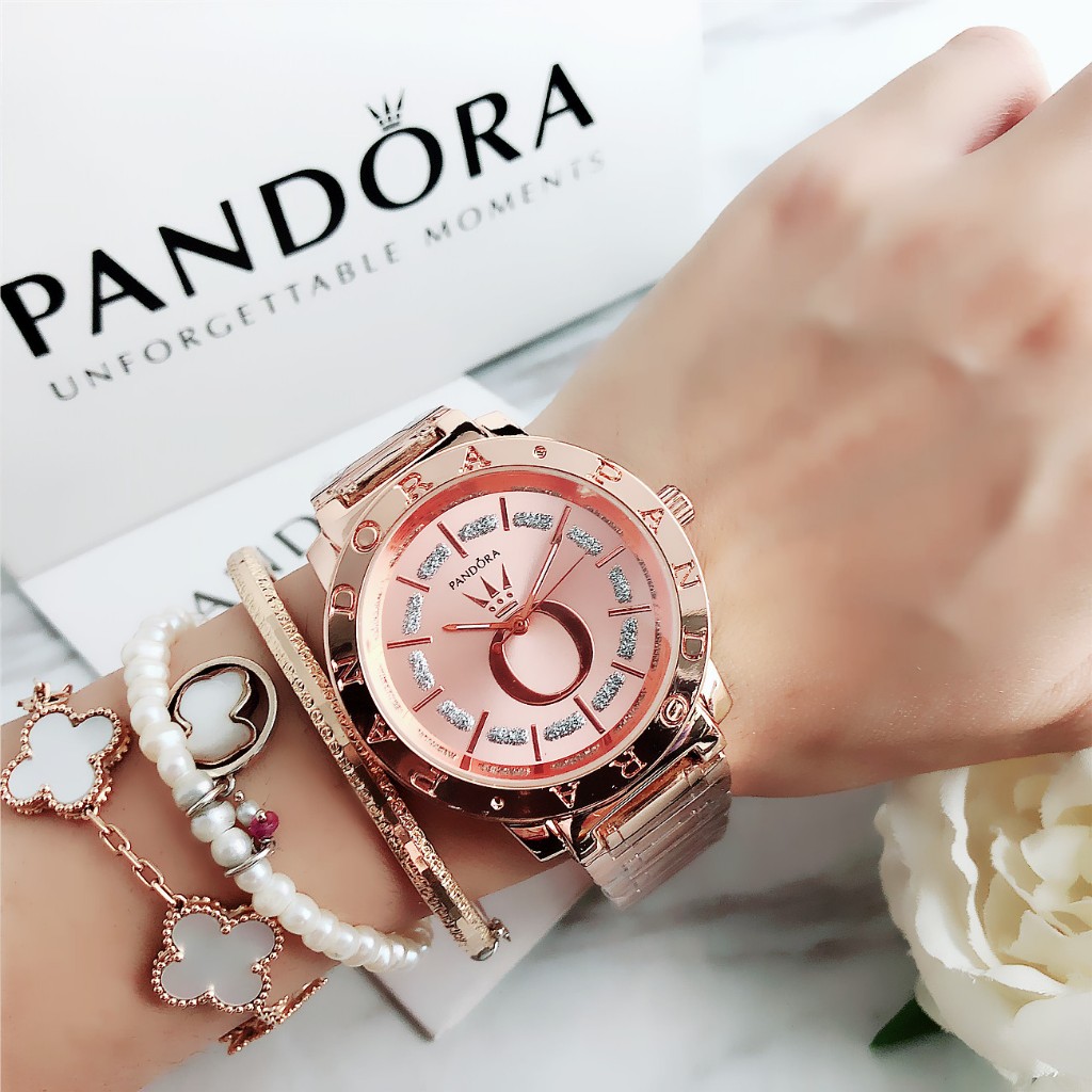 Pandora Top นาฬิกาผู้หญิงธุรกิจแฟชั่นลําลองนาฬิกาสแตนเลสนาฬิกาผู้หญิง