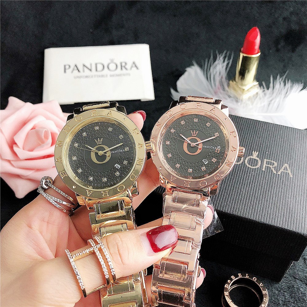 Pandora Top นาฬิกาผู้หญิงธุรกิจแฟชั่นลําลองนาฬิกาสแตนเลสนาฬิกาผู้หญิง