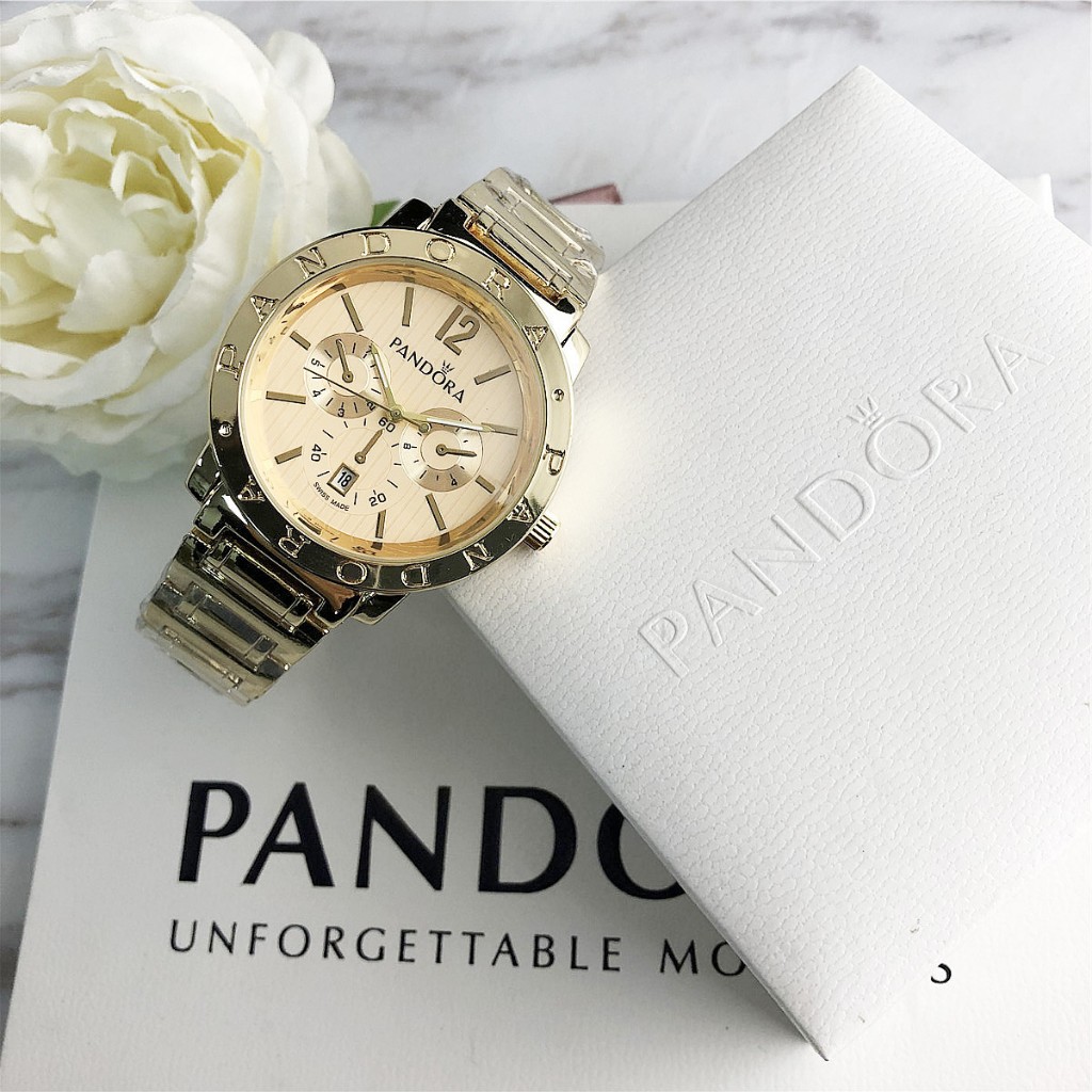 Pandora Top นาฬิกาผู้หญิงธุรกิจแฟชั่นลําลองนาฬิกาสแตนเลสนาฬิกาผู้หญิง