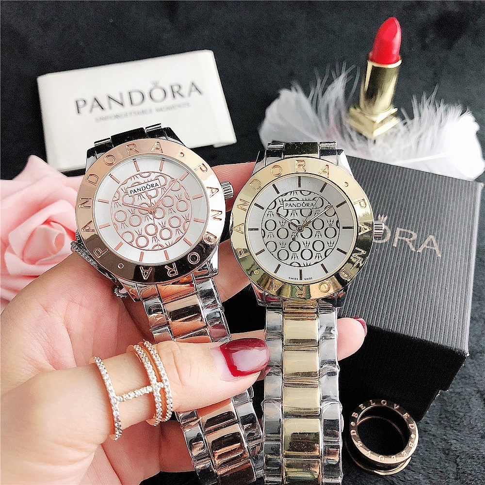 Pandora Top นาฬิกาผู้หญิงธุรกิจแฟชั่นลําลองนาฬิกาสแตนเลสนาฬิกาผู้หญิง