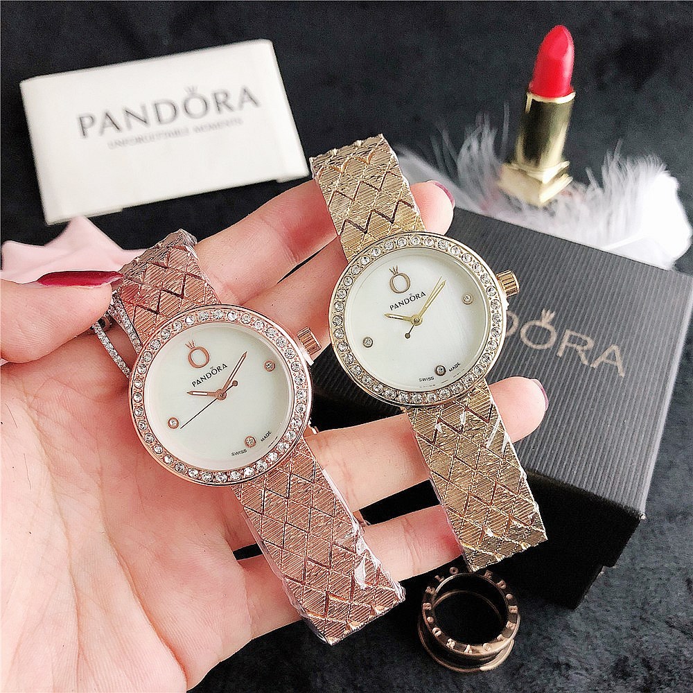 Pandora Top นาฬิกาผู้หญิงธุรกิจแฟชั่นลําลองนาฬิกาสแตนเลสนาฬิกาผู้หญิง