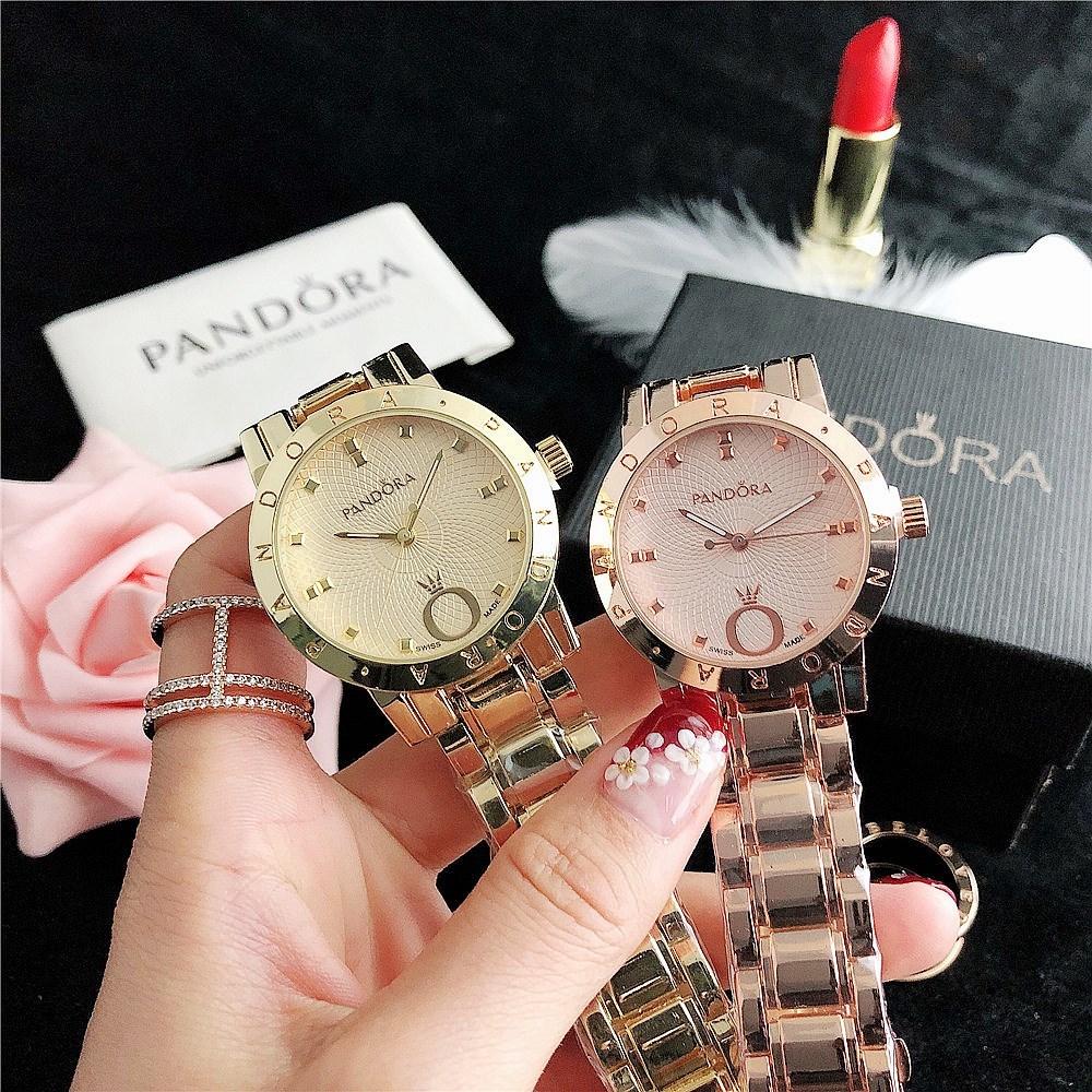 Pandora Top นาฬิกาผู้หญิงธุรกิจแฟชั่นลําลองนาฬิกาสแตนเลสนาฬิกาผู้หญิง