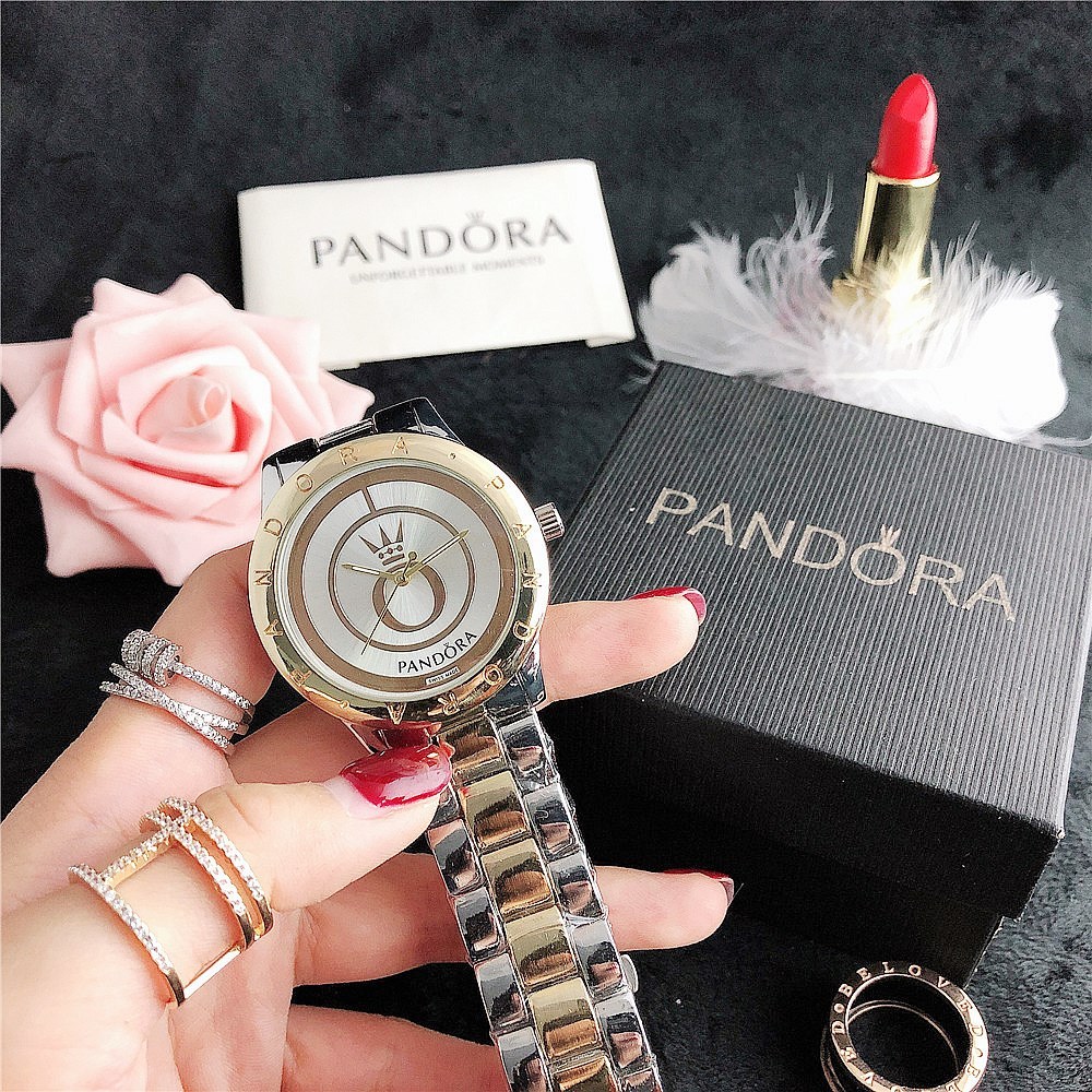 Pandora Top นาฬิกาผู้หญิงธุรกิจแฟชั่นลําลองนาฬิกาสแตนเลสนาฬิกาผู้หญิง