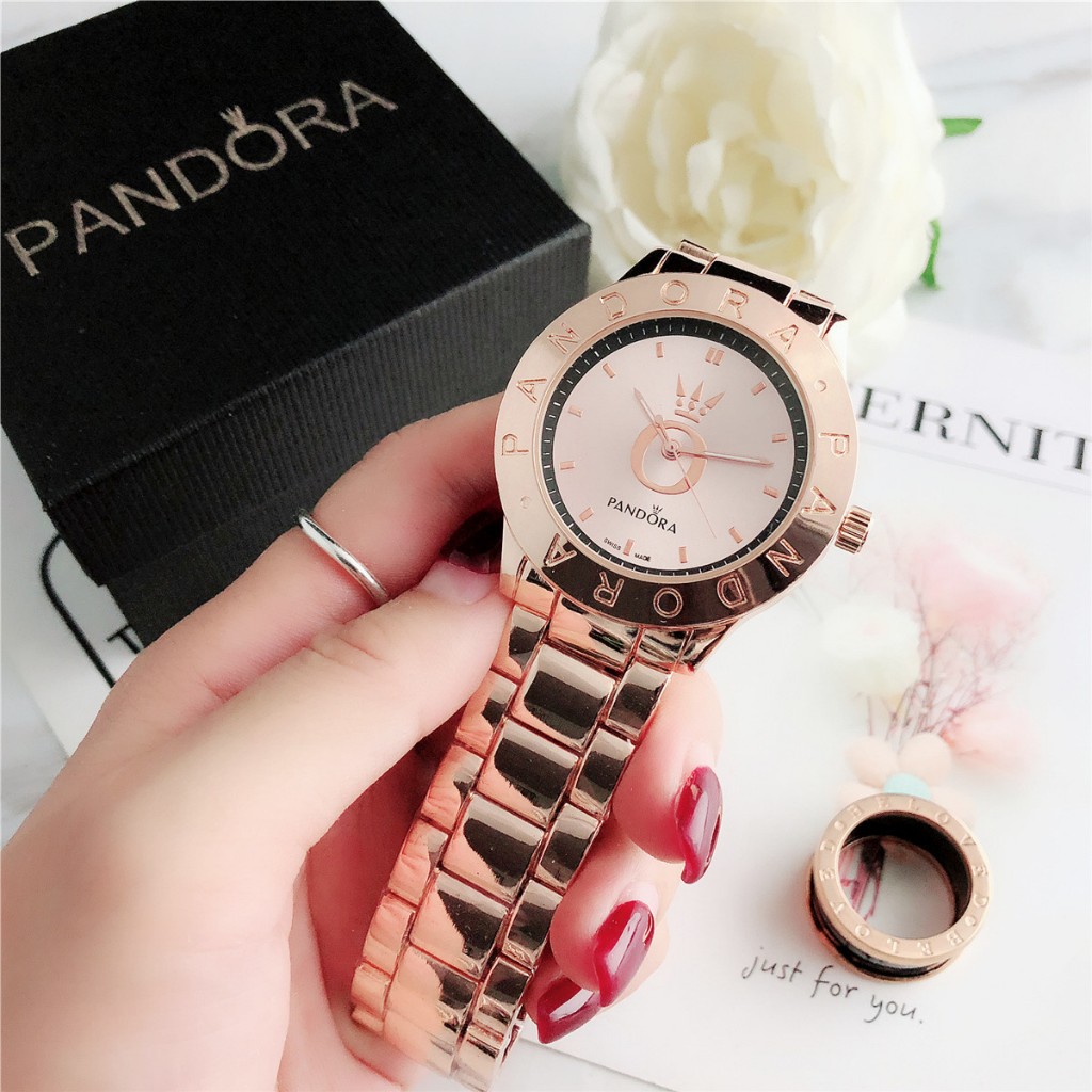 Pandora Top นาฬิกาผู้หญิงธุรกิจแฟชั่นลําลองนาฬิกาสแตนเลสนาฬิกาผู้หญิง