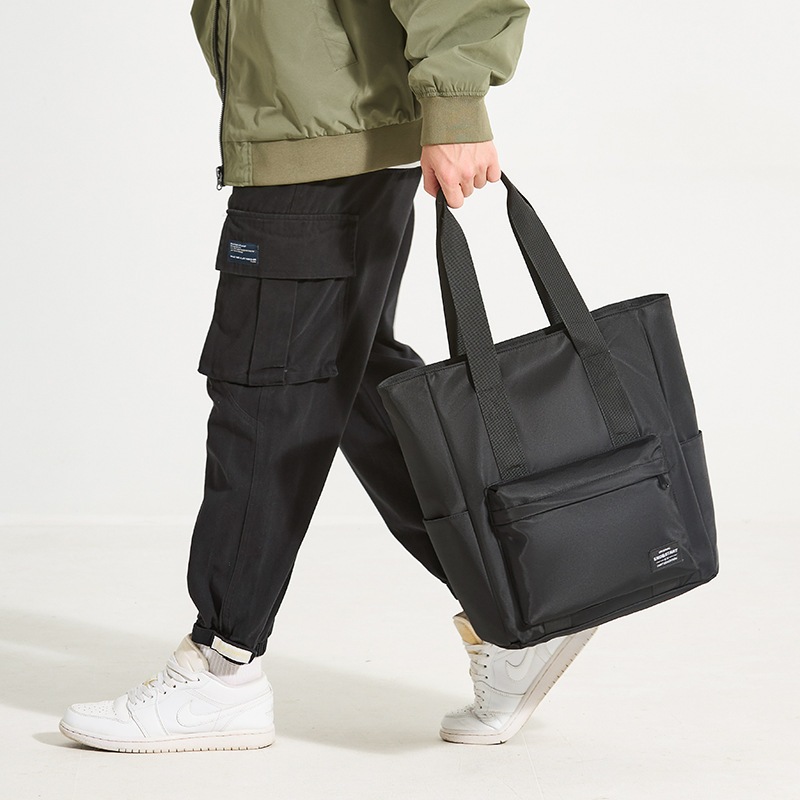Casual Nylon Tote bag Men Large Capacity simple Handbag &Shoulder bag กระเป๋านักเรียนนักเรียน