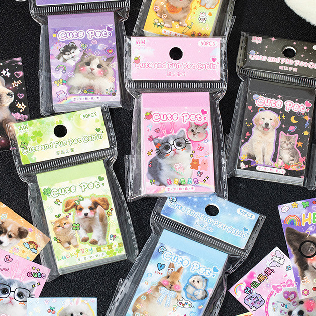 ไดลี่|Doudou สติกเกอร์หนังสือน่ารักสนุกสัตว์เลี้ยง House สติกเกอร์น่ารักน่ารักสัตว์เลี้ยง All-Match วัสดุคู่มือตกแต่ง Collage คู่มือสติกเกอร์
