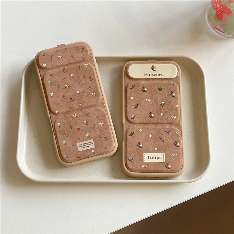 Iphone 16 15 PRO MAX 14 PRO MAX ลายดอกไม้ วัสดุ TPU เคสโทรศัพท์แบบพับได้