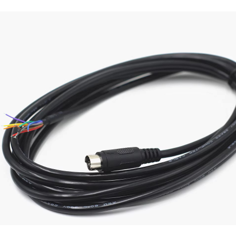 หัวกลม MD8P Connector สายหลวม MIN8 Pin S Terminal 8 Pin Connector PLC สายการเขียนโปรแกรม 3M5M10M/กล้อง RS232/42 Self-Connection Wire