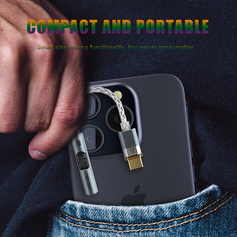 Dac USB C ถึง 3.5 มม.แจ็ค Audio Aux อะแดปเตอร์หูฟัง Amp HiFi Converter สําหรับ iPhone 16 15 iPad Samsung S24U S23U