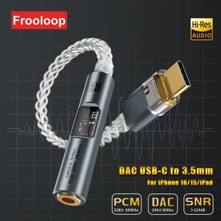 DAC USB C ถึง 3.5 มม.แจ็คอะแดปเตอร์ประเภท C HiFi Audio Aux เครื่องขยายเสียงหูฟัง Converter สนับสนุนสายควบคุมไมโครโฟน CX3193 MAX97220 Dual ชิปดิจิตอลถอดรหัส